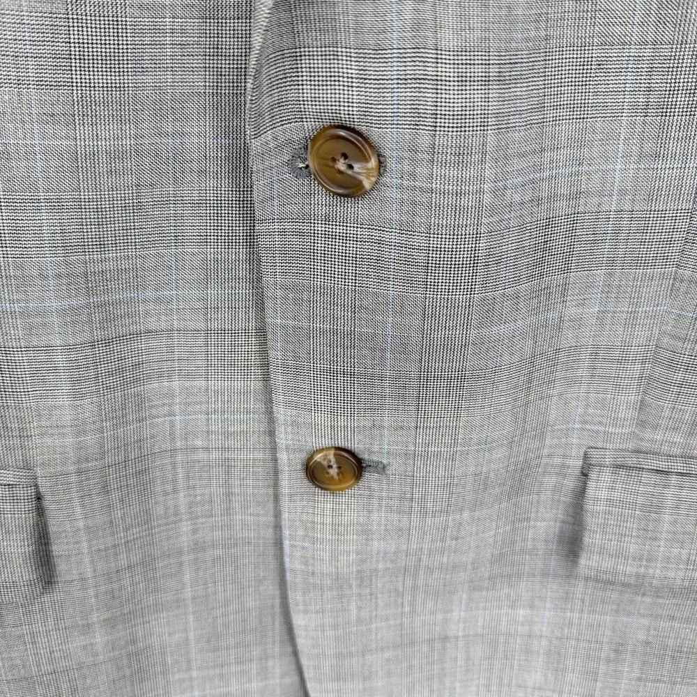 Ralph Lauren Mens 38R 100% Wool Blazer Grey Glen Plaid Sport Coat Designer - Picture 6 of 10